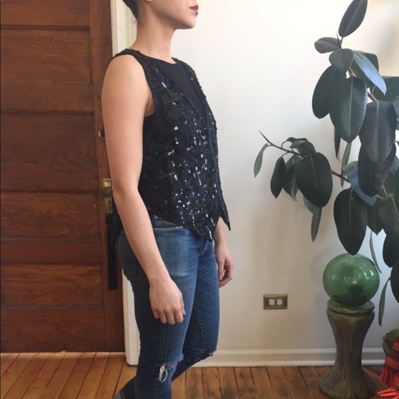 Vintage beaded sequins vest - Picture 3 of 7
